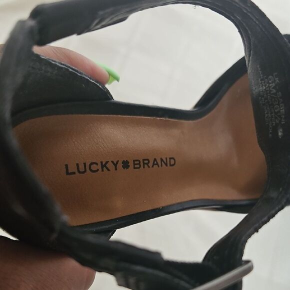 HOST PICK🥳 Lucky Brand Black Heels with Chunky Heel and Ankle Strap - Picture 2 of 16